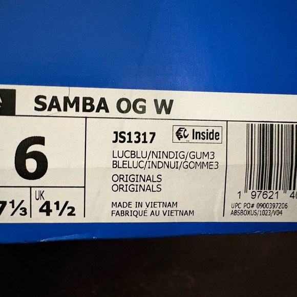 Adidas Samba OG Shoes - royal Blue and Pink brand new in box size 6w - Picture 5 of 5